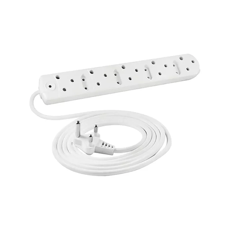 5 Way Low Cost Power Duct 16A + 3M PVC White Crabtree M/PLUG U/SW + O/L C2035/3P